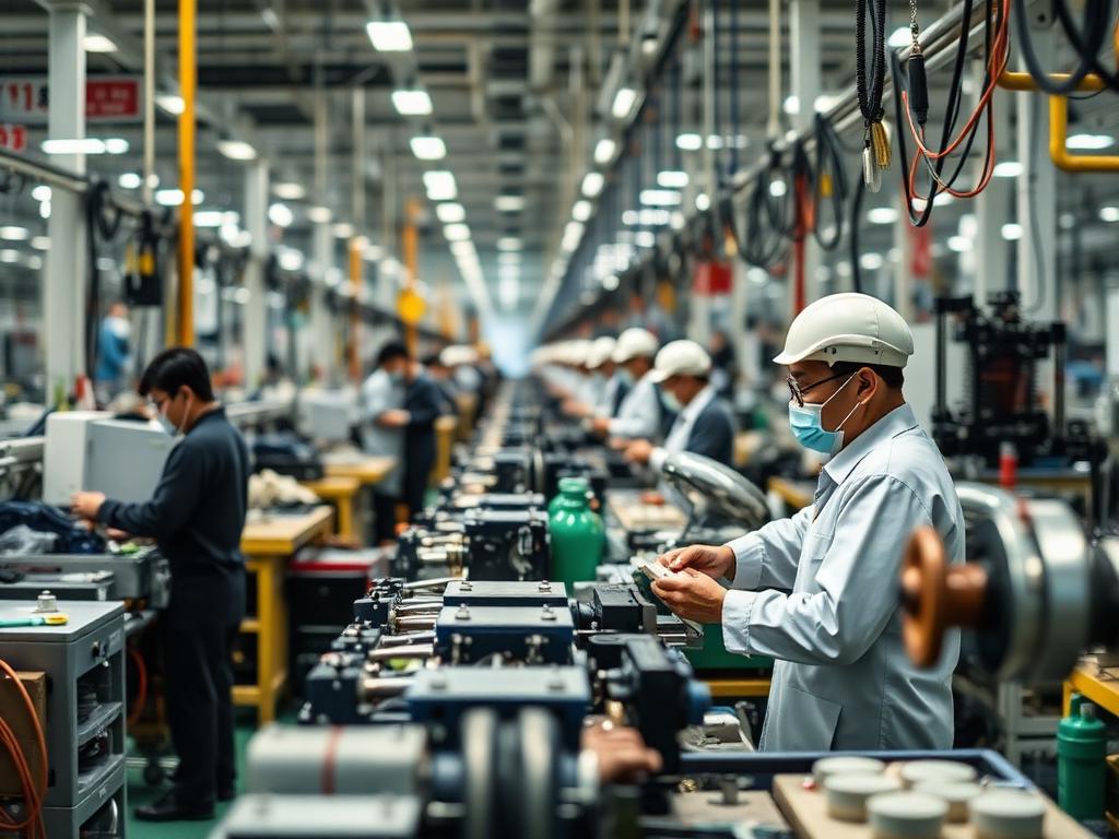 Factory production line assembling OEM products